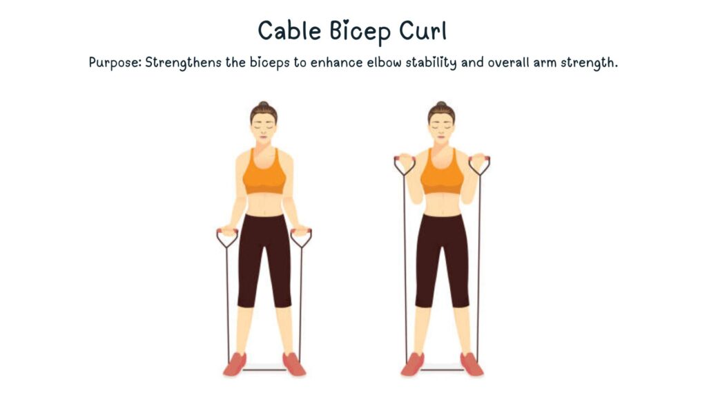 Cable Bicep Curl for Elbow and Arm Strength