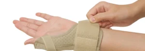 Wrist splint used in physiotherapy for carpal tunnel syndrome